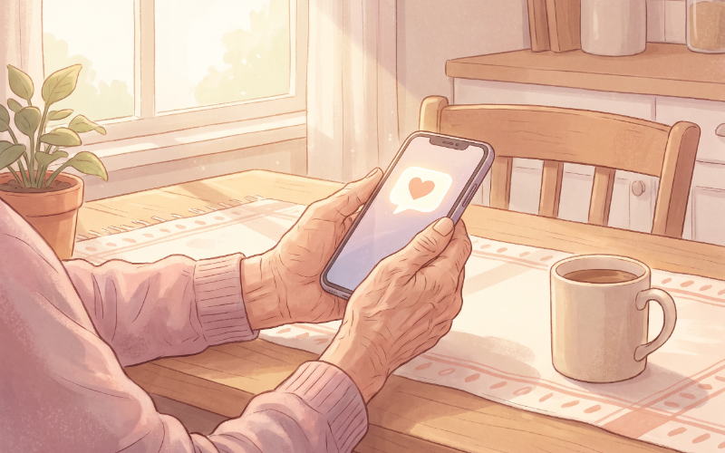 スマートフォンでChatGPTを操作するイメージ