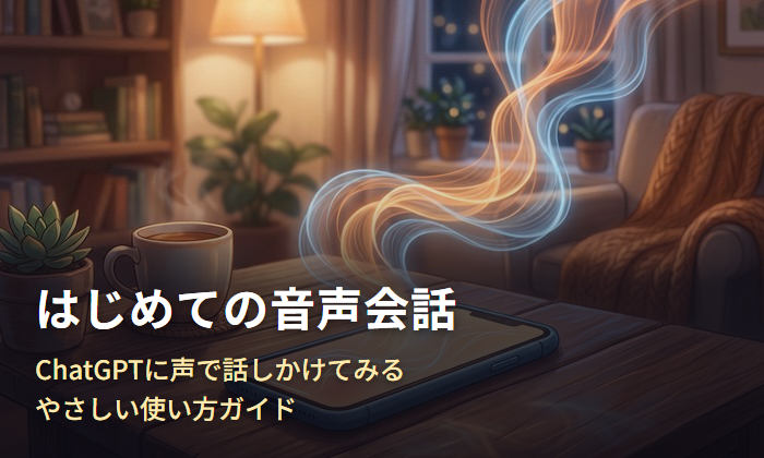 はじめての音声会話｜ChatGPTに声で話しかけてみるやさしい使い方ガイドのアイキャッチ画像