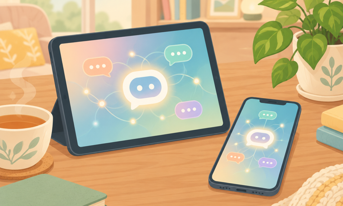 パソコンでChatGPTを使ってペットのことを調べる様子のイメージ