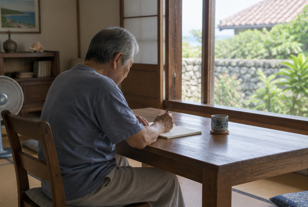 エンディングノートを書く様子